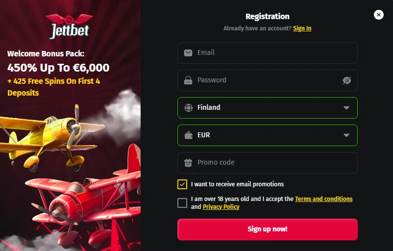 jettbet casino sign up